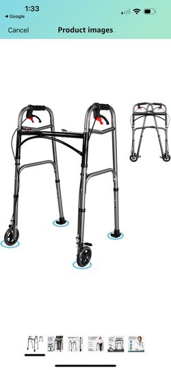 Folding Rolling Walker w/ Brakes