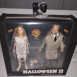 Halloween II 2 Dr Loomis Laure Strode Neca Retro Cloth Action Figure 