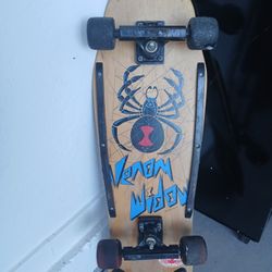 Vintage 1980s Skateboard " Venom Widow"  ACTION SPORTS All ORIGINAL Complete.