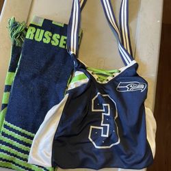 Homemade Seahawks purse and scarf