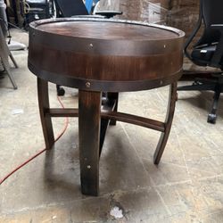 Rustic Wine Barrel Table - A Blend of Style and Function, Whiskey Barrel End Table  