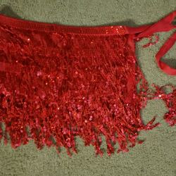 Sequin Fringe Womens belly dance skirt