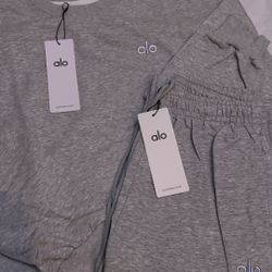 Alo Gray Crewneck Set 