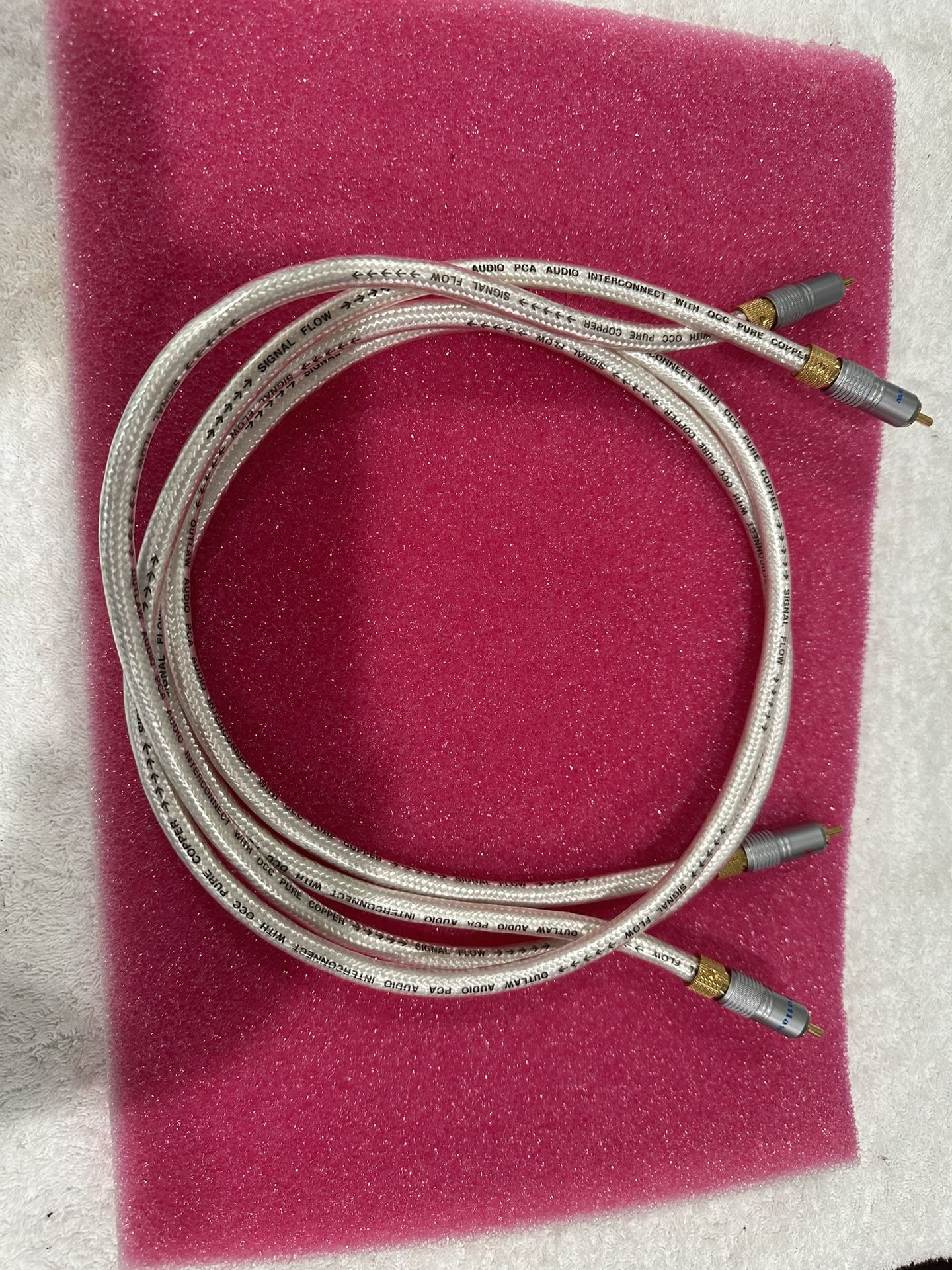 Signal flow outlaw audio PCA audio interconnect DCC pure copper cable. Pair (4FT X 2)