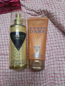 Guess body spray and lotion