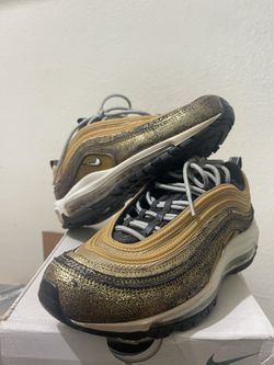 Nike Air Max 97 (Golden gals Metallic Gold) Low Top Lace Up Sneaker Gold/Black/White