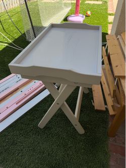 White Folding Tray Table / Side Table