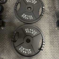 New Pair of 45lb Olynpic Weights 