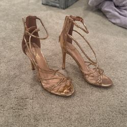 rose gold high heels 