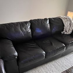 Brown Leather Lazyboy couch and love Seat