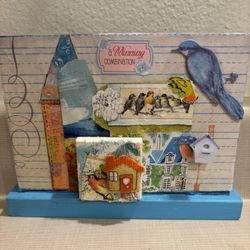 Bird Plaque Collage Original Piece