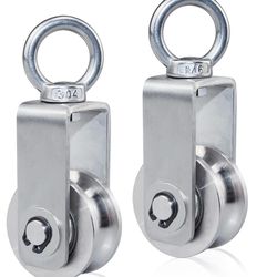Cable Pulley Wheel Stainless Steel Swivel Pulley Block Silence Rotation Traction Wheel For Pulley system Lifting Gym Equipment Clothesline (2 Pack)
