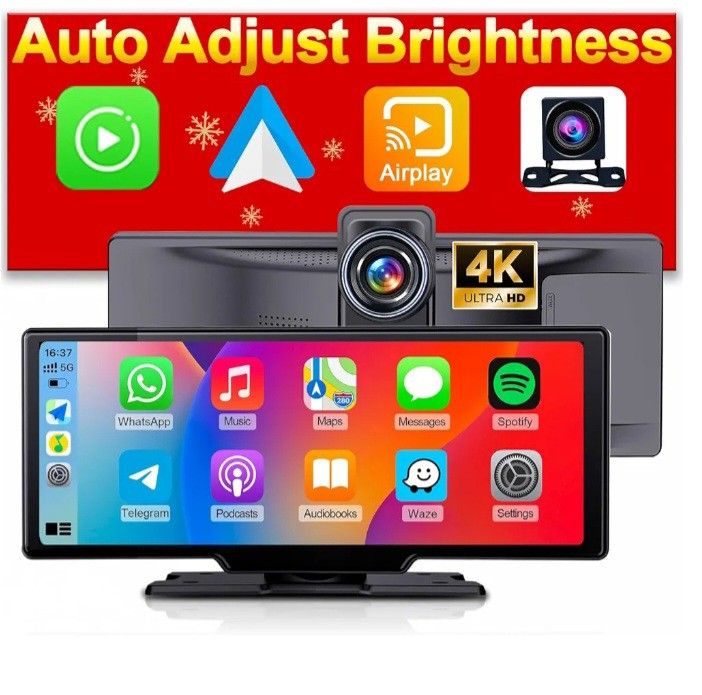 PORTABLE CAR PLAY WITH REAR VIEW CAMERA