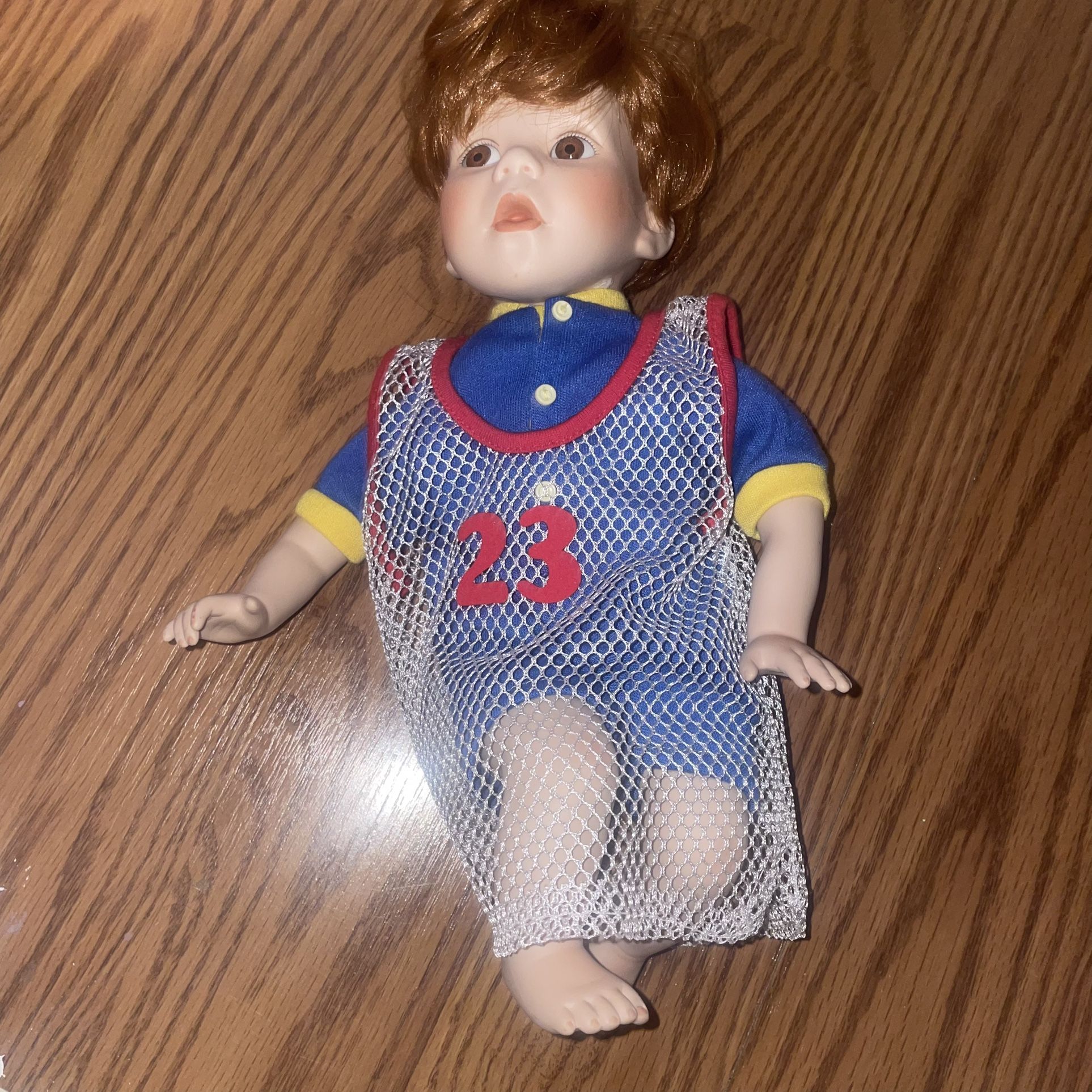 Danbury Mint 1992 Sports Jersey Football Boy Porcelain Doll