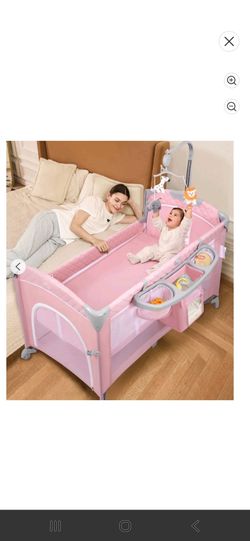 babyeap Baby Bassinet,Baby Sleeping Bed,Baby Bedside Bassinet for Newborn Baby,Pink