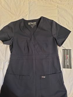 X Small Charcoal Grey Scrub Top