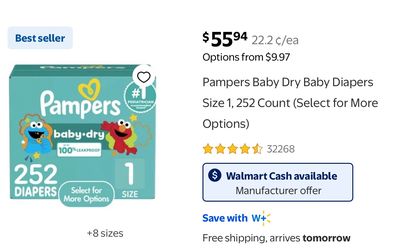 252 Pampers Size 1 NOT OPEN!!