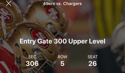 49ers vs Chargers Aug 30th 2018