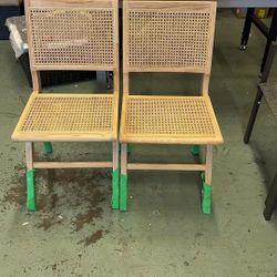 Rattan Chair Set of 2, Cane Dining Chair, Mid Century Modern Chair for Living Room, Kitchen, Dining Room, Yard, Study Room, Teahouse, Hotel, B&B (Natu