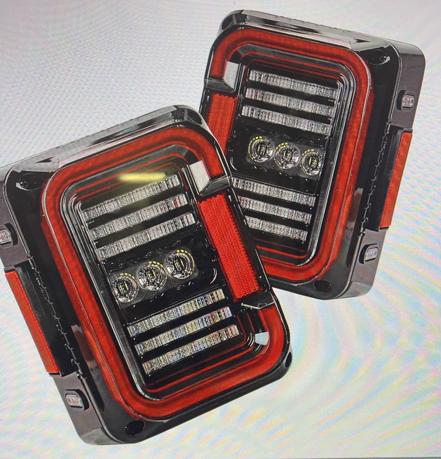 AUDEXEN LED Tail Lights Compatible with Jeep Wrangler JK JKU 2007-2018 Pair