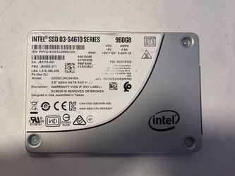 Intel 960GB SATA SSD – SSDSC2KG960G8 – 91% Health