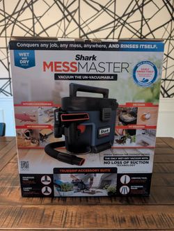 *NEW* Shark MessMaster 1 Gal 7-Peak HP Corded Wet/Dry Vacuum Self-Rinsing AnyBag technology