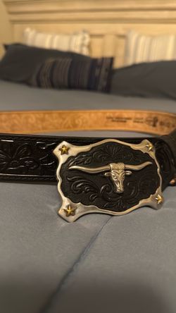 Western Longhorn Belt & Buckle