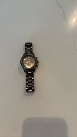 Black Tone Watch with Crystal Bezel