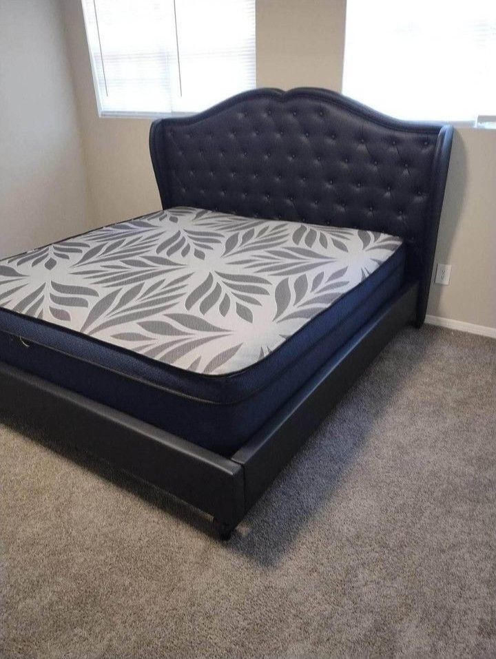 BRAND NEW BLACK KING SIZE BED FRAME $599 WITH MATTRESS/ BOX SPRINGS & QUEEN $550! FAST DELIVERY!!
