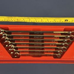 Snap-on Tools 7 pc 12-Point SAE Flank Drive® Long Combination Wrench Set (3/8-3/4")