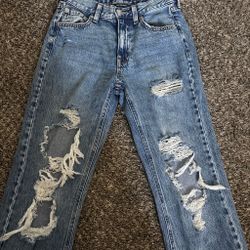 Dark blue ripped jeans/ Jeans 000 short