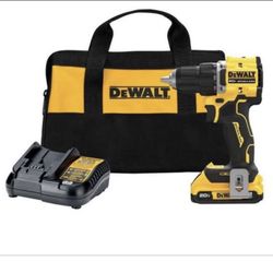DEWALT ATOMIC 20-Volt Lithium-lon Cordless Compact 1/2 in. Drill/Driver Kit with 2.0Ah Battery, Charger and Bag