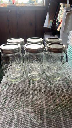 6 Ball Wide Mouth Mason Jars – Clean & Ready to Use