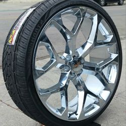 26” Chevy Silverado GMC Sierra Replica Wheels & Tires  Tahoe Yukon Escalade Suburban Rines Y