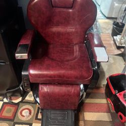 Burgundy Professional Barber Chair