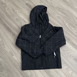 Black All In Motion Boys Windbreaker Rain Jacket XS 4/5