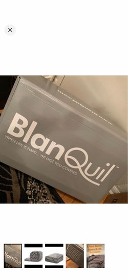 BlanQuil 15 lb Grey Quilted Weighted Blanket w/ Removable Cover