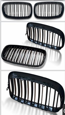 Grille Front Kidney Color Grill For BMW X5 E70 X6 E71 2007-2014 Double Slats Gloss Black Grills 2Pcs Color Grill Direct Snap-on Replacement, Sporty St
