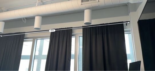 Black curtains and rods *if removed*