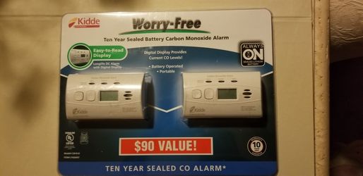 Kidde Worry-Free Carbon Monoxide Alarm. Model C3010-D. 2 Pack.