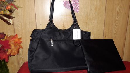 NEW Black 14" laptop purse w/ pouch. Tiger color inside.