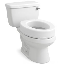 White Elongated Toilet Seat Riser 3.5 Height 300lb Capacity