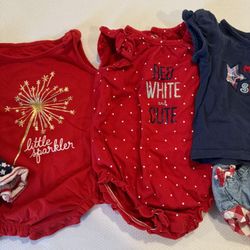 4th of July outfits for Infant 0-3 bundle 