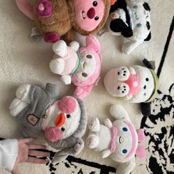 Cute Korean Plush Doll Set — My Melody, Cinnamoroll, Duck in Sweater, Pochacco | 20cm Stuffed Toys
