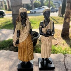 Set Of Two Beautiful Statues Lindíssima Estátua representando Mulher Indiana