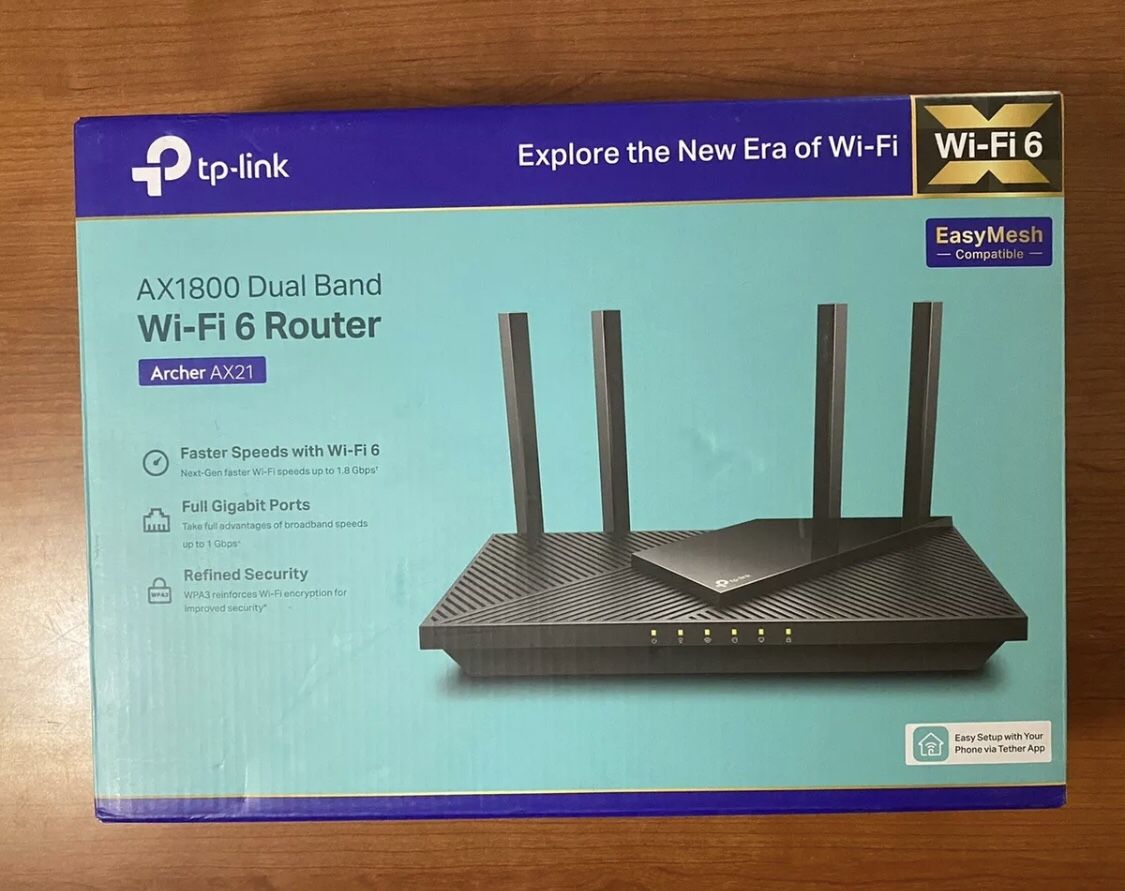 TP-Link AX1800 WiFi 6 Router V4 (Archer AX21) Dual Band Wireless Internet Router Upgrade your home networking with the TP-Link AX1800 WiFi 6 Router V