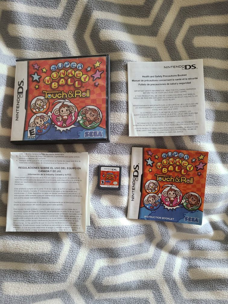 Nintendo DS SUper Monkey Ball Touch & Roll Game