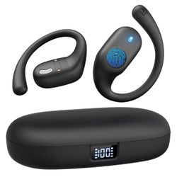 Open Ear Headphones, Bluetooth Headphones 5.3 Sports with Smart Digital Display, 36H Playtime, IP54 Waterproof, Wireless Earbuds Lightweight Design Fi