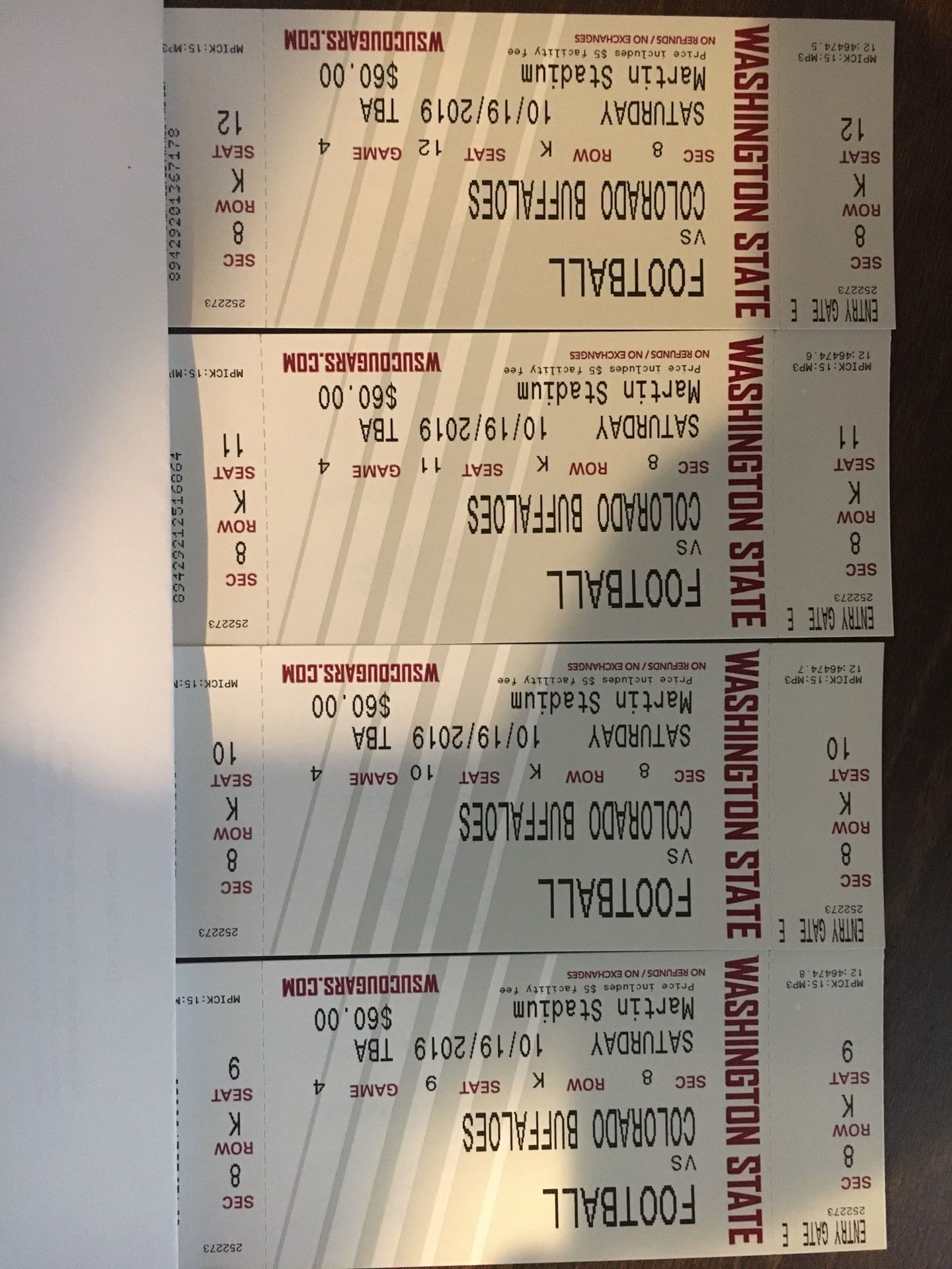 WSU vs Colorado tickets 10/19 Homecoming Game