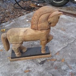 Hand Carved Trojan Horse